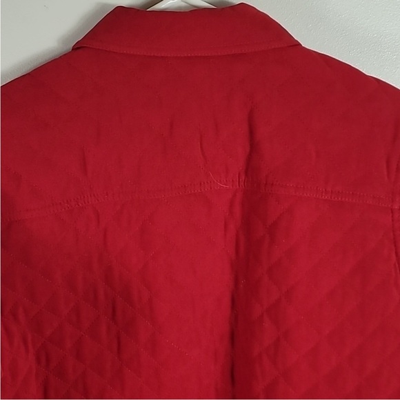 Talbots Quilted Red Button Down Jacket Chore Barn Coat - Picture 6 of 9